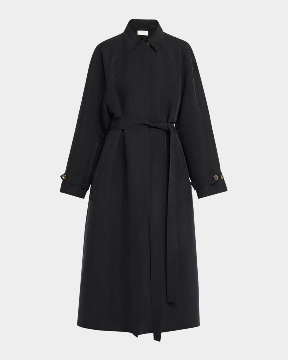 Ryo Beled Long Silk Trench Coat